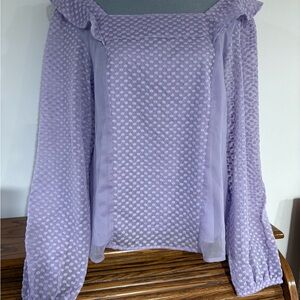 BANANA REPUBLIC Women’s Lavender Textured long sleeved Top size Large